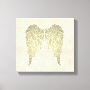 Angel Wings Gold Wall Hanging Painting on Canvas Print