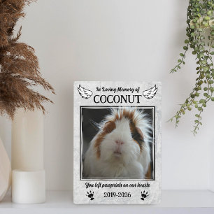 Angel Wings & Guinea Pig Paws Pet Memorial Photo Plaque