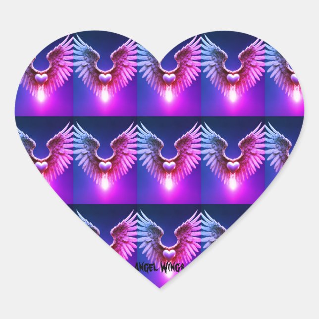 Angel Wings Heart Sticker (Front)