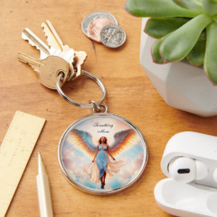Angel wings heaven divine gold beautiful fly key ring