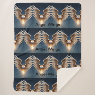 Angel Wings Large Sherpa Blanket