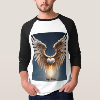 Angel Wings Men's Basic 3/4 Sleeve Raglan T-Shirt