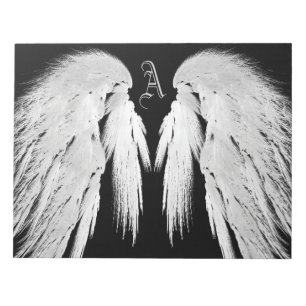 ANGEL WINGS Monogram Black Notepad