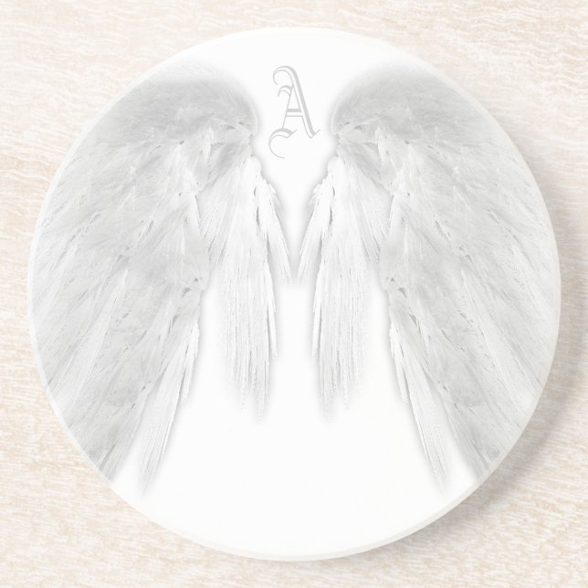 ANGEL WINGS Monogram Customisable Colours Coaster (Front)