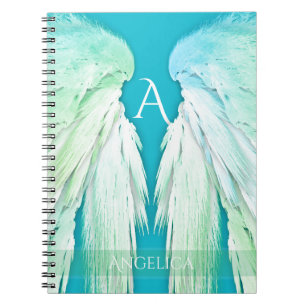 ANGEL WINGS Monogram Name Fresh Ombre Notebook