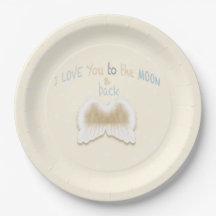 Angel Wings Paper Plates 9"