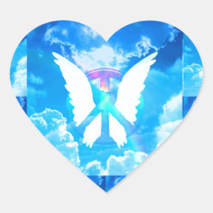Angel Wings & Peace Heart Sticker