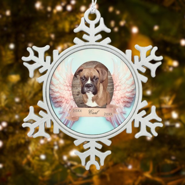 Angel Wings Pet Memorial Snowflake Ornament (Creator Uploaded)