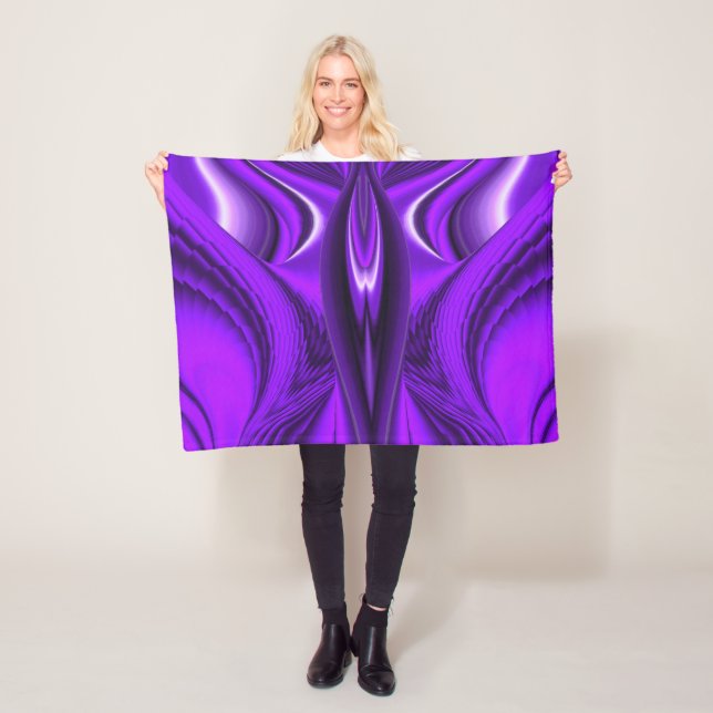 Angel Wings , Purple Rainbow Dreams Fleece Blanket (In Situ)