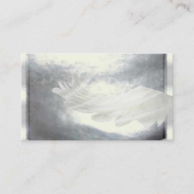 Angel Wings Silver Light Business Cards (Front)