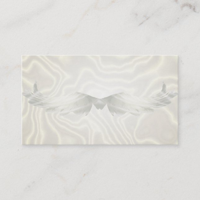 Angel Wings Silver Light Business Cards (Front)