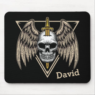 Angel Wings, Skull and Sword Mouse Pad
