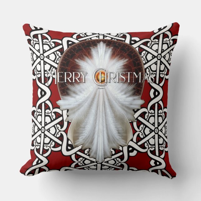 Angel Wings Snowflake Merry Christmas TW ISO Cushion (Front)