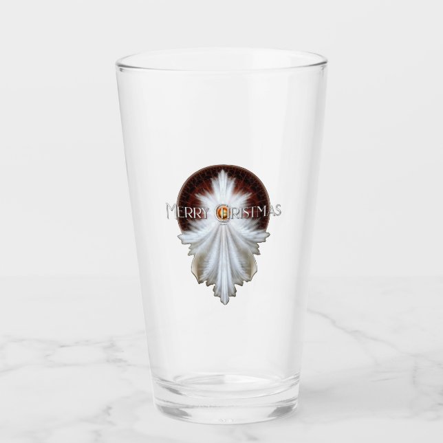 Angel Wings Snowflake Merry Christmas TW ISO Glass (Front)