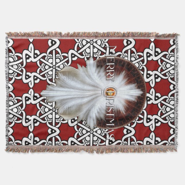 Angel Wings Snowflake Merry Christmas TW ISO Throw Blanket (Front)
