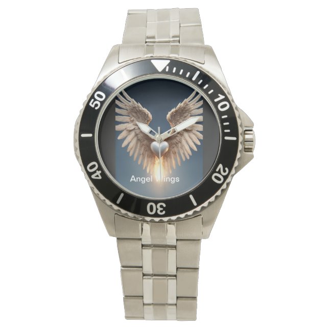 Angel Wings Stainless Steel Bracelet e-Watch Watch (Front)
