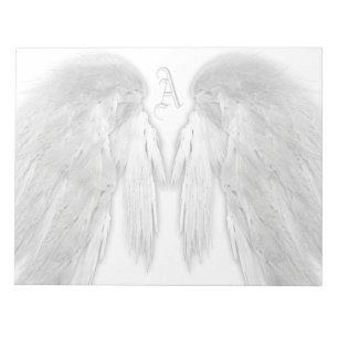 ANGEL WINGS White Custom Monogram Notepad
