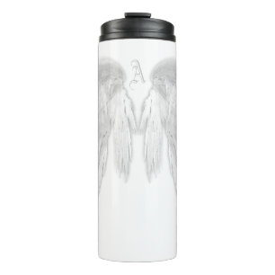 ANGEL WINGS White Custom Monogram Thermal Tumbler