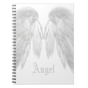 ANGEL WINGS White Custom Name Spiral Notebook