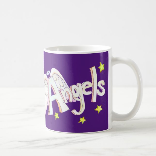 Angel Wings Word Art Custom Coffee Cup Mug (Right)