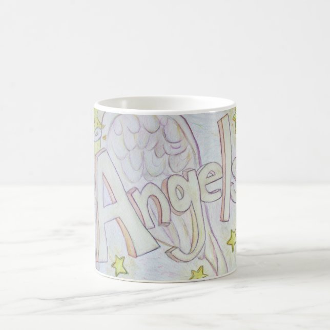 Angel Wings Word Art Custom Coffee Mug (Center)