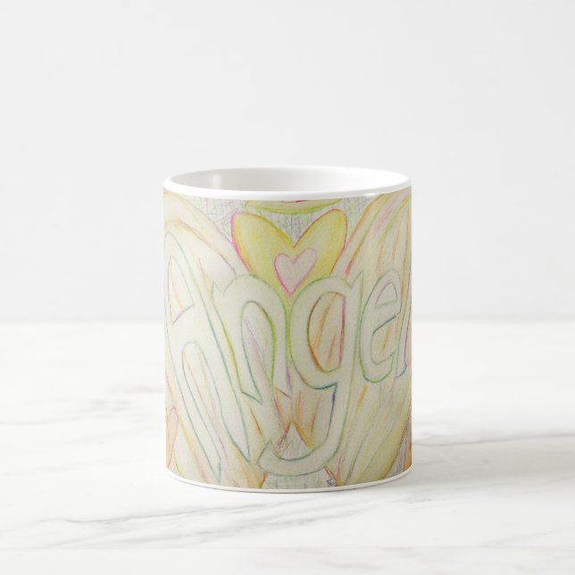 Angel Wings Word Art Custom Coffee Mugs (Center)