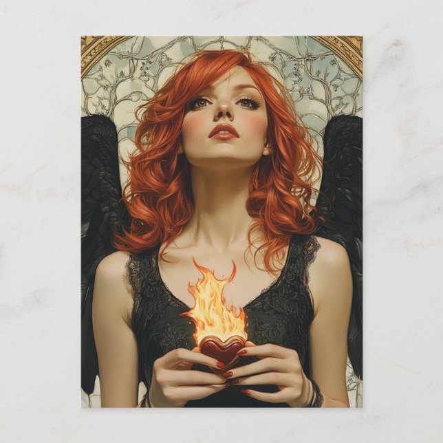 Angel with a Flaming Heart Postcard (Front)