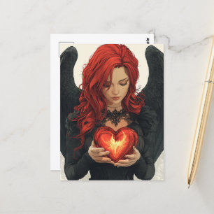 Angel With a Glowing Heart Postcard