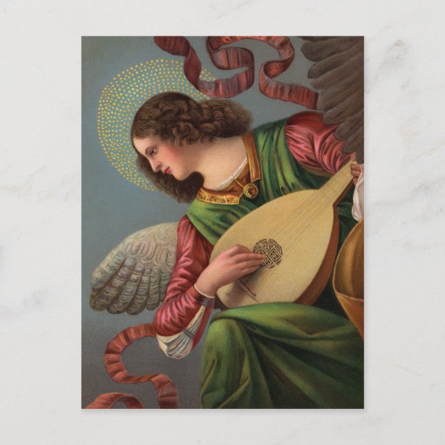 Angel with a Lute Postcard (Front)