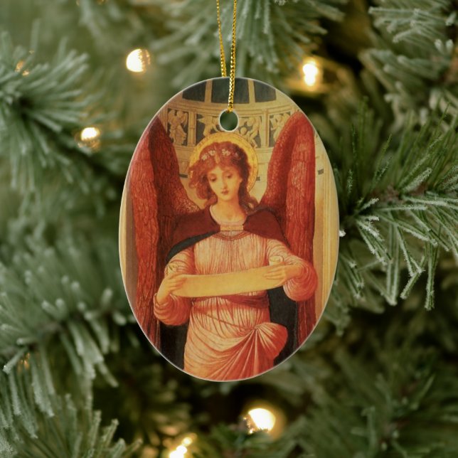 Angel with a Scroll by John Melhuish Strudwick Ceramic Tree Decoration (Tree)