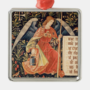 Angel with a sponge attached to a rod metal tree decoration