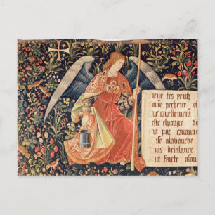Angel with a sponge attached to a rod postcard