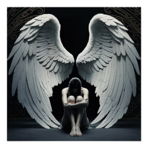 Angel with big wings  poster
