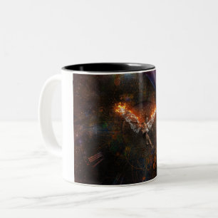 Angel with burning wings Two-Tone coffee mug