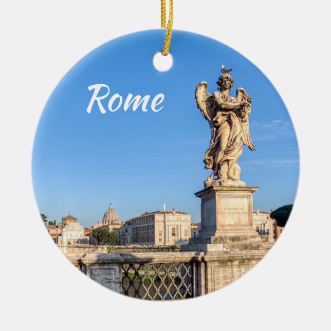 Angel with Crown of Thorns - Sant'Angelo, Rome Ceramic Tree Decoration (Front)