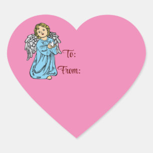 Angel With Dove To And From Sticker
