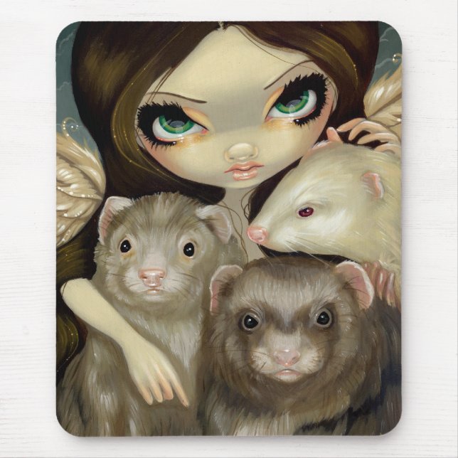 "Angel with Ferrets" Mousepad (Front)