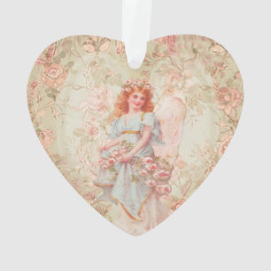 Angel with flowers ornament
