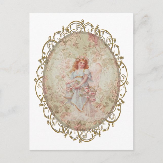 Angel with Flowers Postcard (Front)