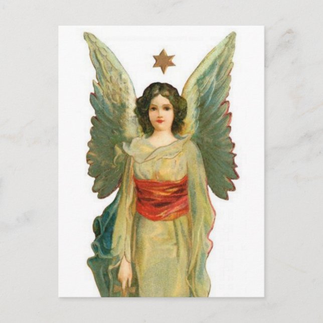 Angel With Gold Star Postcard (Front)