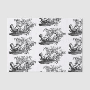 Angel With Harp And Flora Tissue Paper