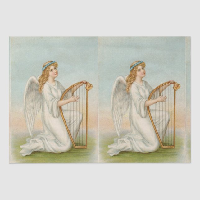 Angel With Harp Tissue Paper (Front)