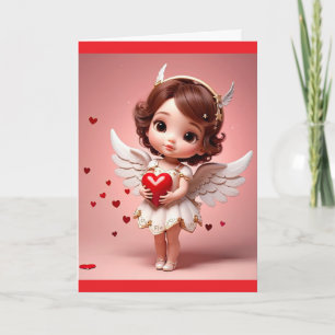 Angel With Heart Valentine Greeting Card