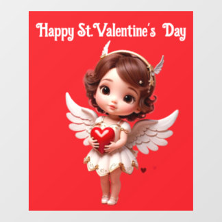 Angel With Heart Window Cling