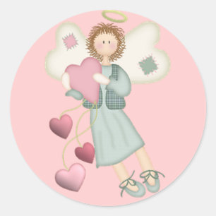 Angel with Hearts Stickers