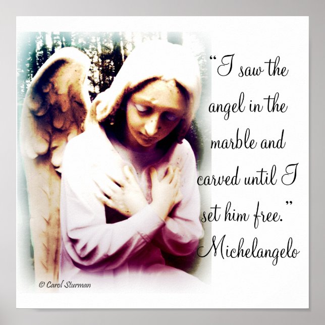 Angel with Michelangelo quote Print (Front)