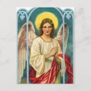 Angel With Pink Ribbon Triptych Postcard