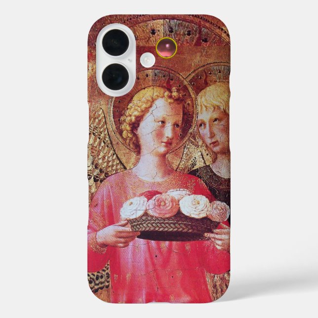 ANGEL WITH PINK WHITE ROSES Case-Mate iPhone CASE (Back)