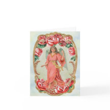 Angel With Roses Birthday Card
