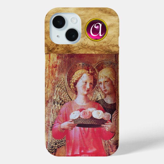 ANGEL WITH ROSES MONOGRAM Case-Mate iPhone CASE (Back)